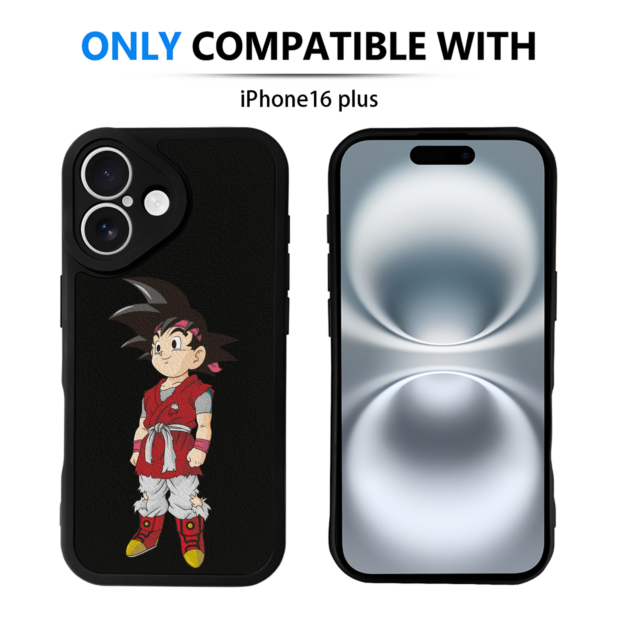 （画像用） ドラゴンボール 孫悟空（そん ごくう）Son Goku カカロット DRAGON BALL Kakarotto 【iPhone 16シリーズ対応】シリコンスマホケース（レザー調） 材質：シリコン